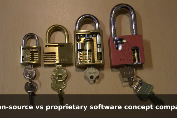 open-source vs proprietary software concept comparison