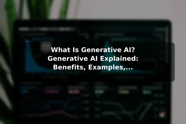 What Is Generative AI? Generative AI Explained: Benefits, Examples, and How It Works