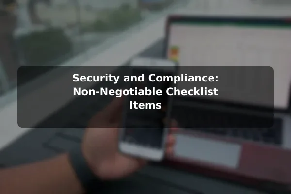 Security and Compliance: Non-Negotiable Checklist Items